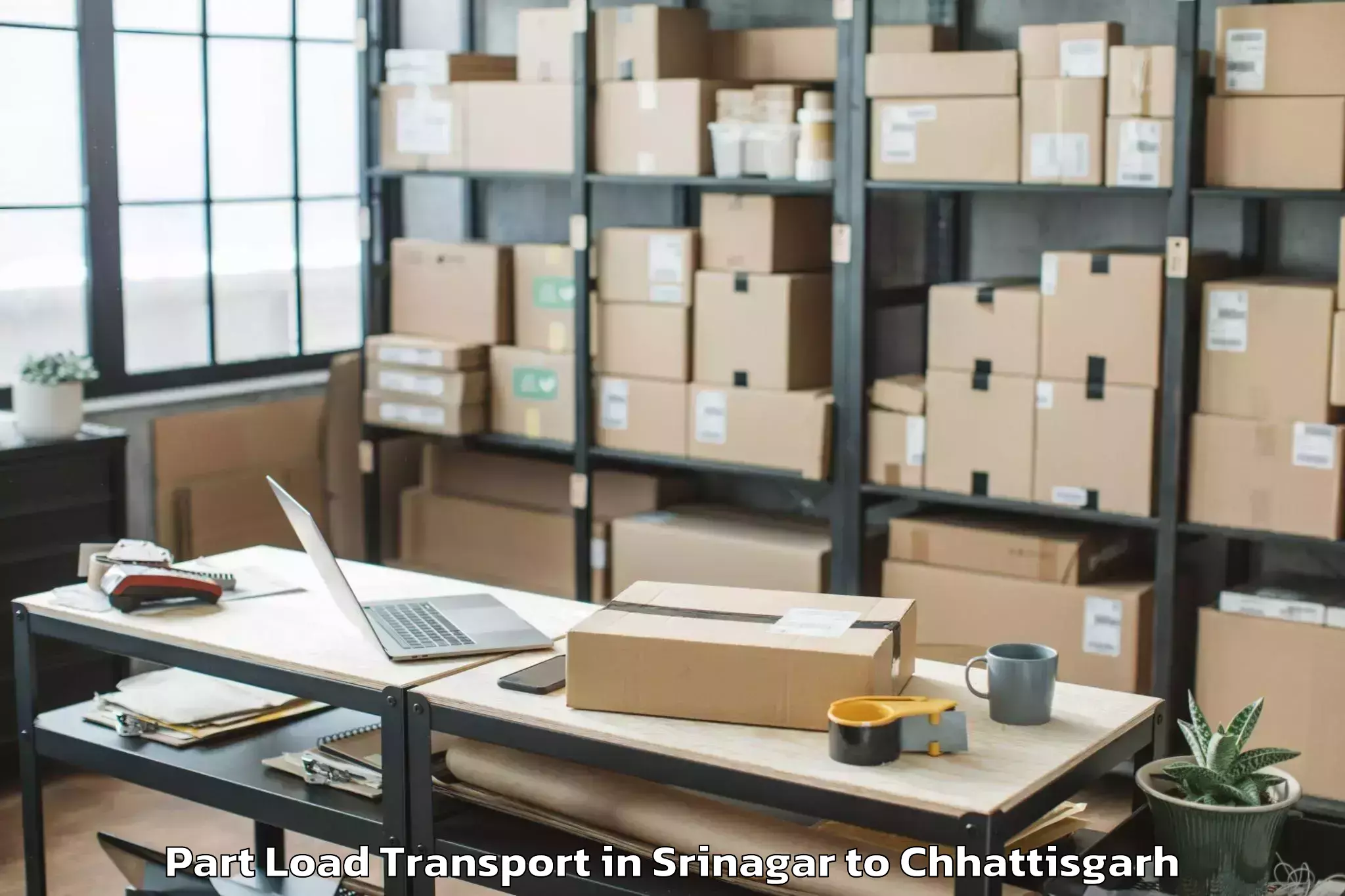 Discover Srinagar to Chirimiri Part Load Transport